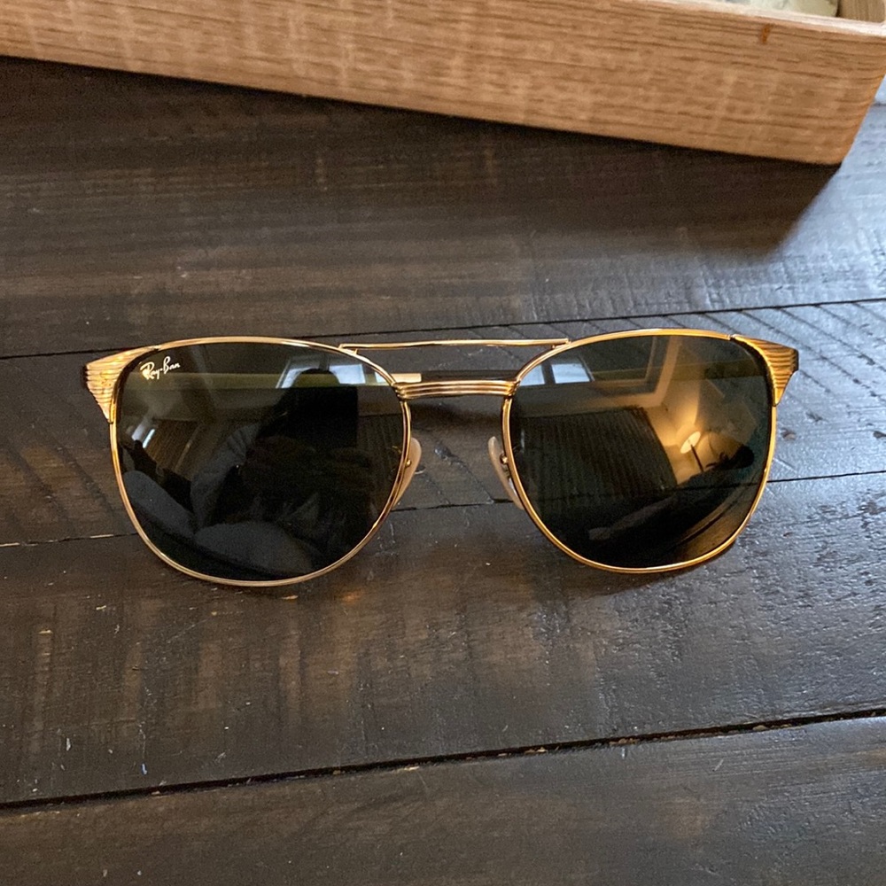 Ray-Ban gold glasses